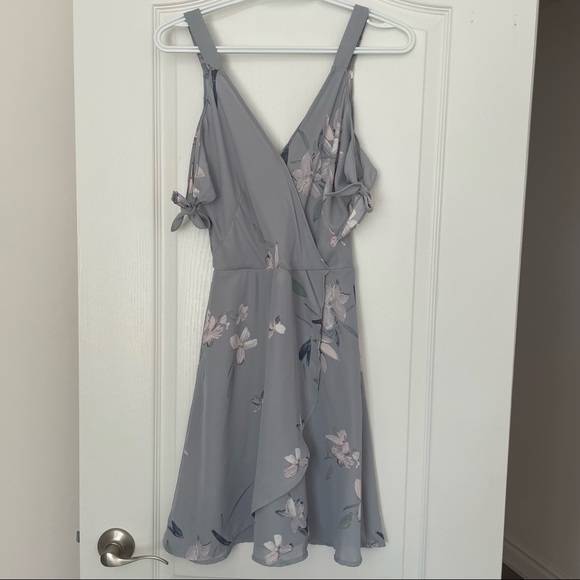 Dynamite Cold Shoulder Wrap Dress - Picture 1 of 9